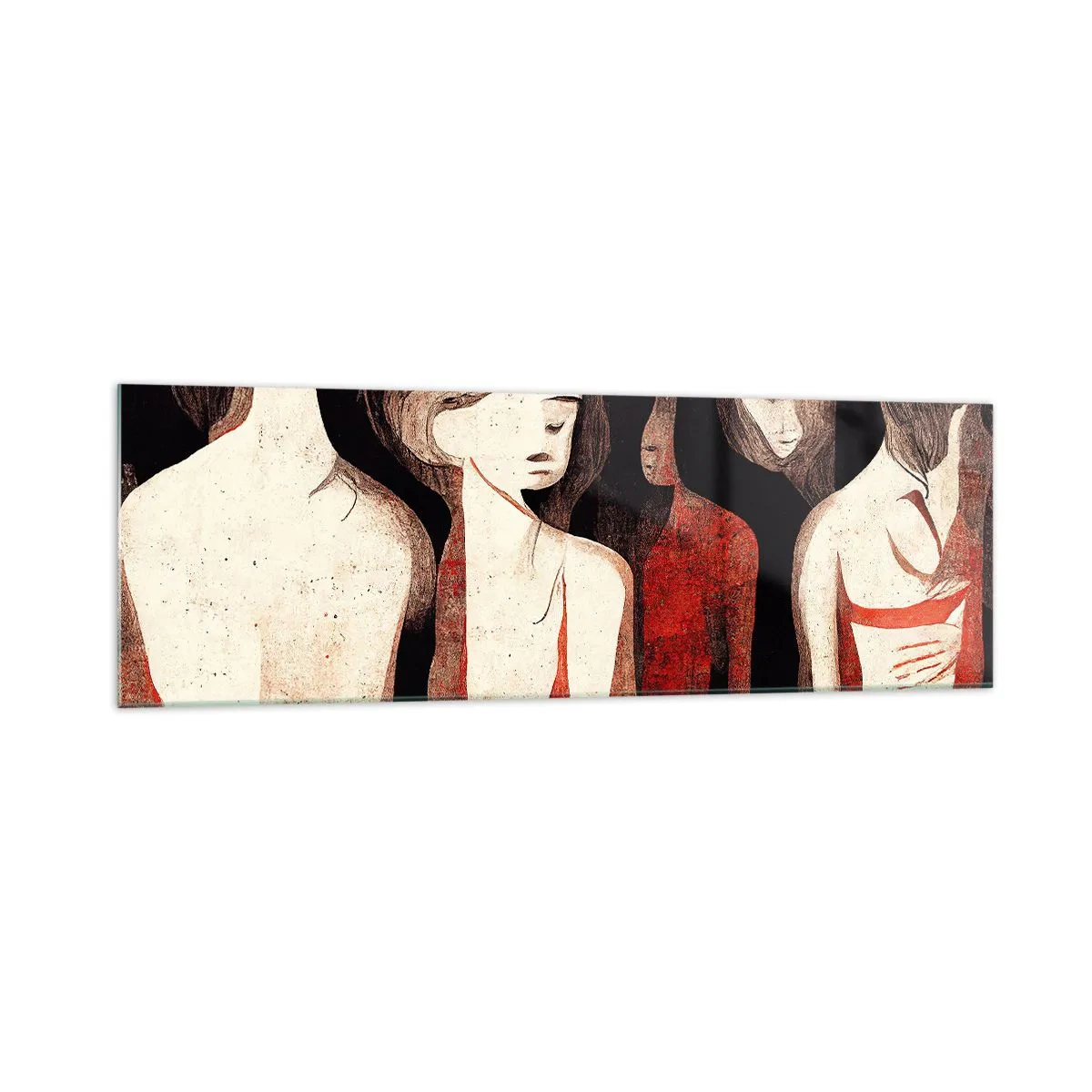 Glastavla - Bild på glas - Madonnor av mörker - 160x50 cm