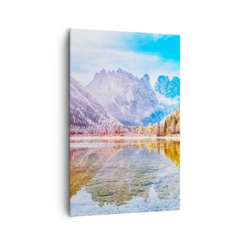 Canvastavla - Bild på duk - Det är redan höst i fjällen - 80x120 cm