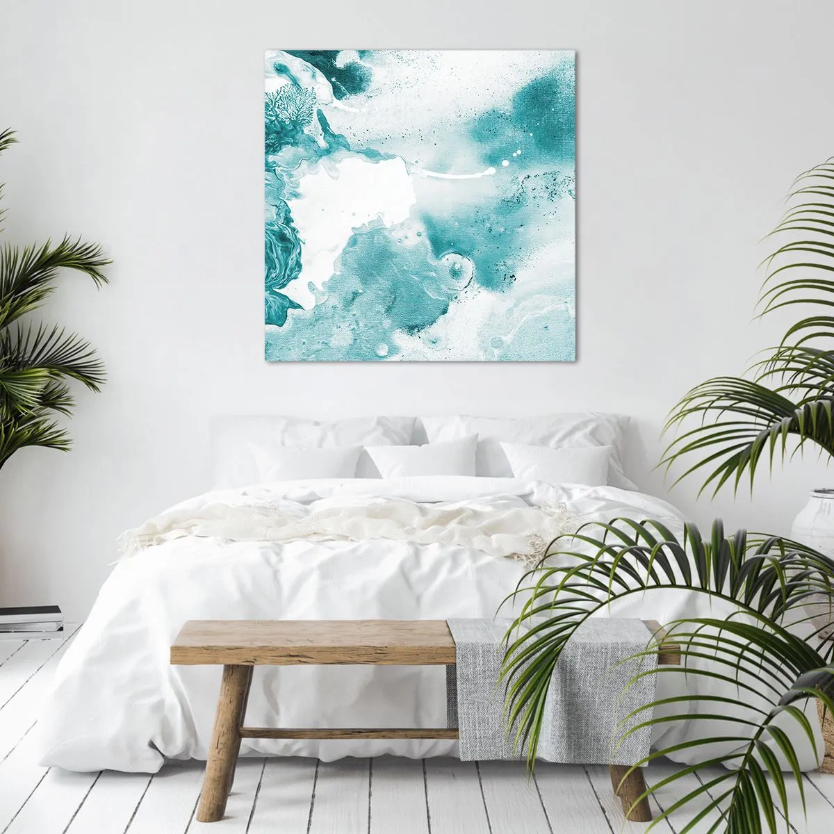 Canvastavla - Bild på duk - Blåa laguner - 40x40 cm