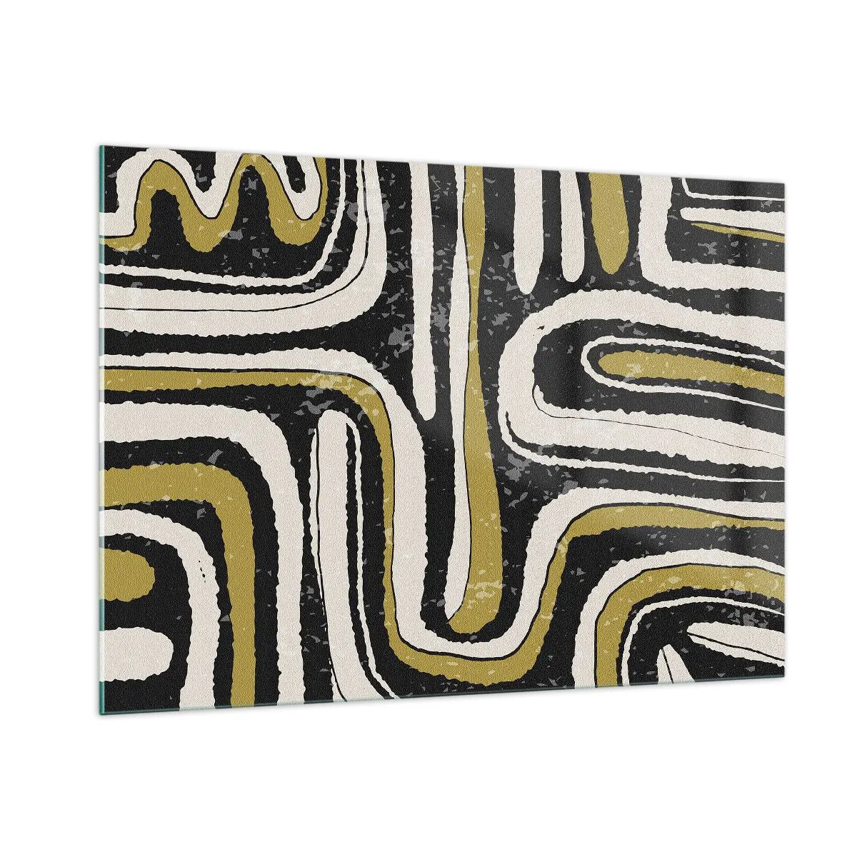 Glastavla - Bild på glas - Komposition: stråk och gränder - 100x70 cm