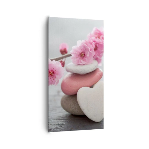 Canvastavla - Bild på duk - Salighet med körsbärsblomma - 65x120 cm