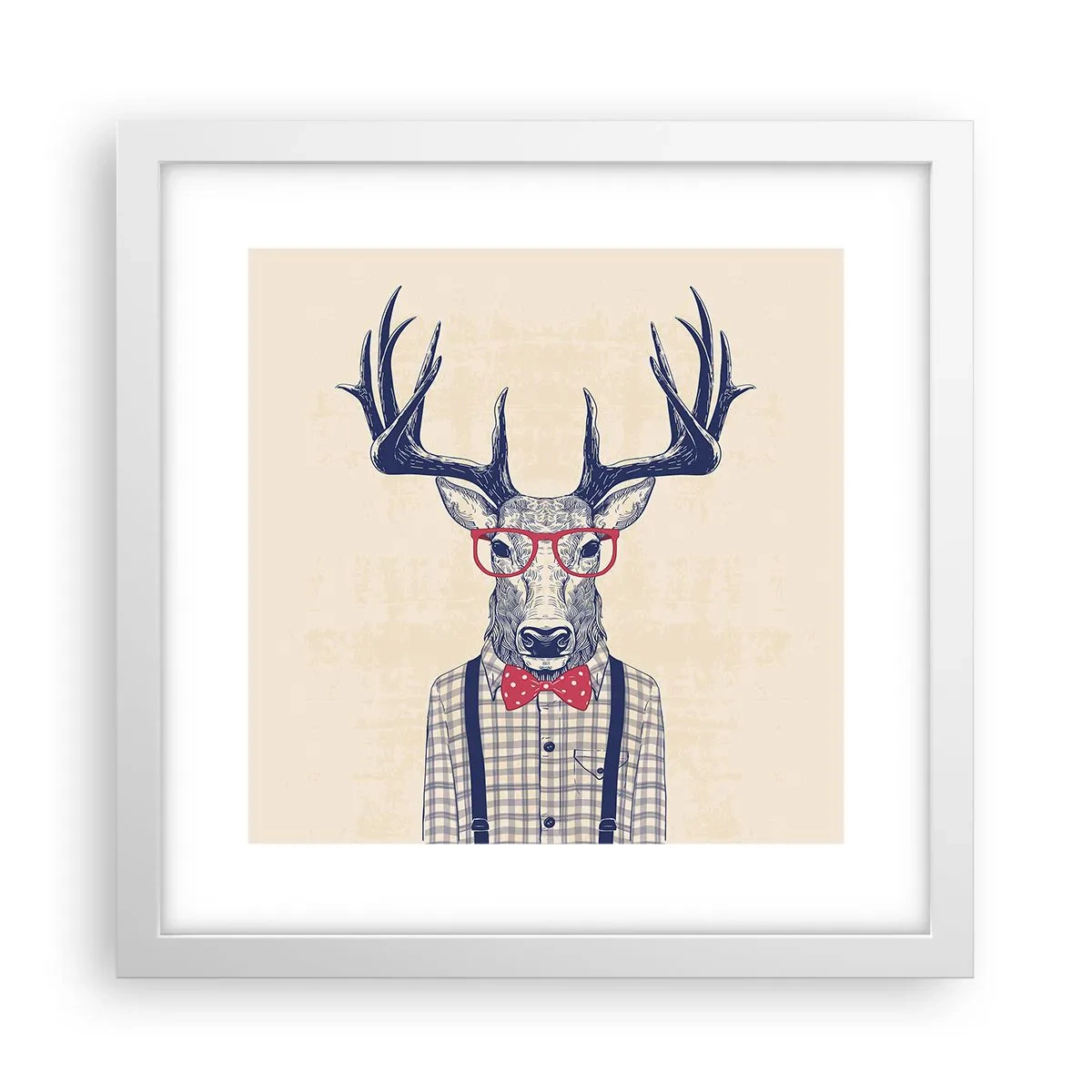 Affisch i vit ram - Rolig extravagans - 30x30 cm