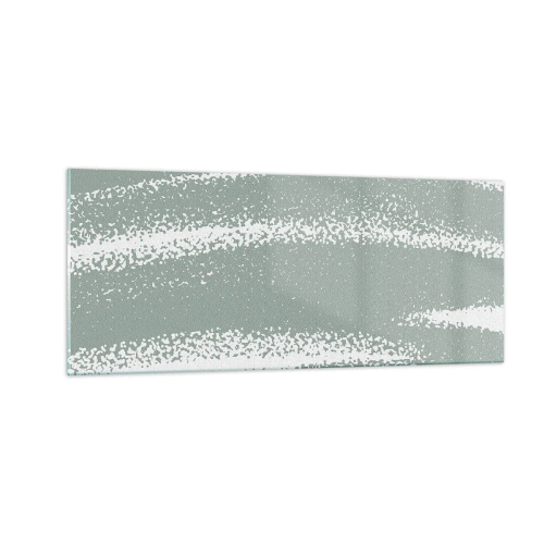 Glastavla - Bild på glas - Abstraktion i vinterstämning - 100x40 cm