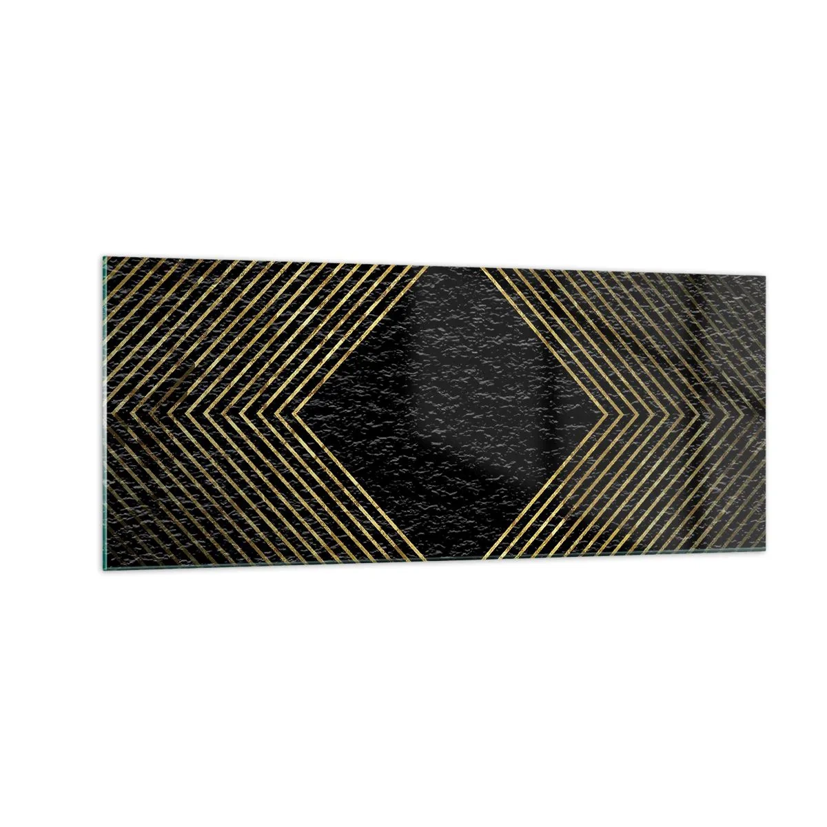 Glastavla - Bild på glas - Geometri i glamourstil - 100x40 cm