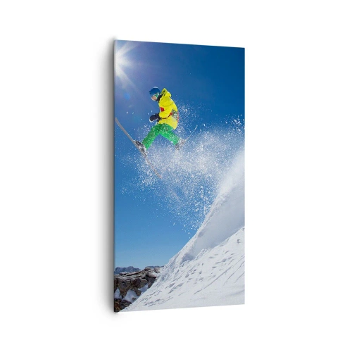 Canvastavla - Bild på duk - Dansar med fjällen - 65x120 cm