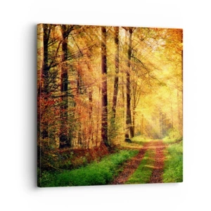 Canvastavla - Bild på duk - Skogsguld tystnad - 30x30 cm