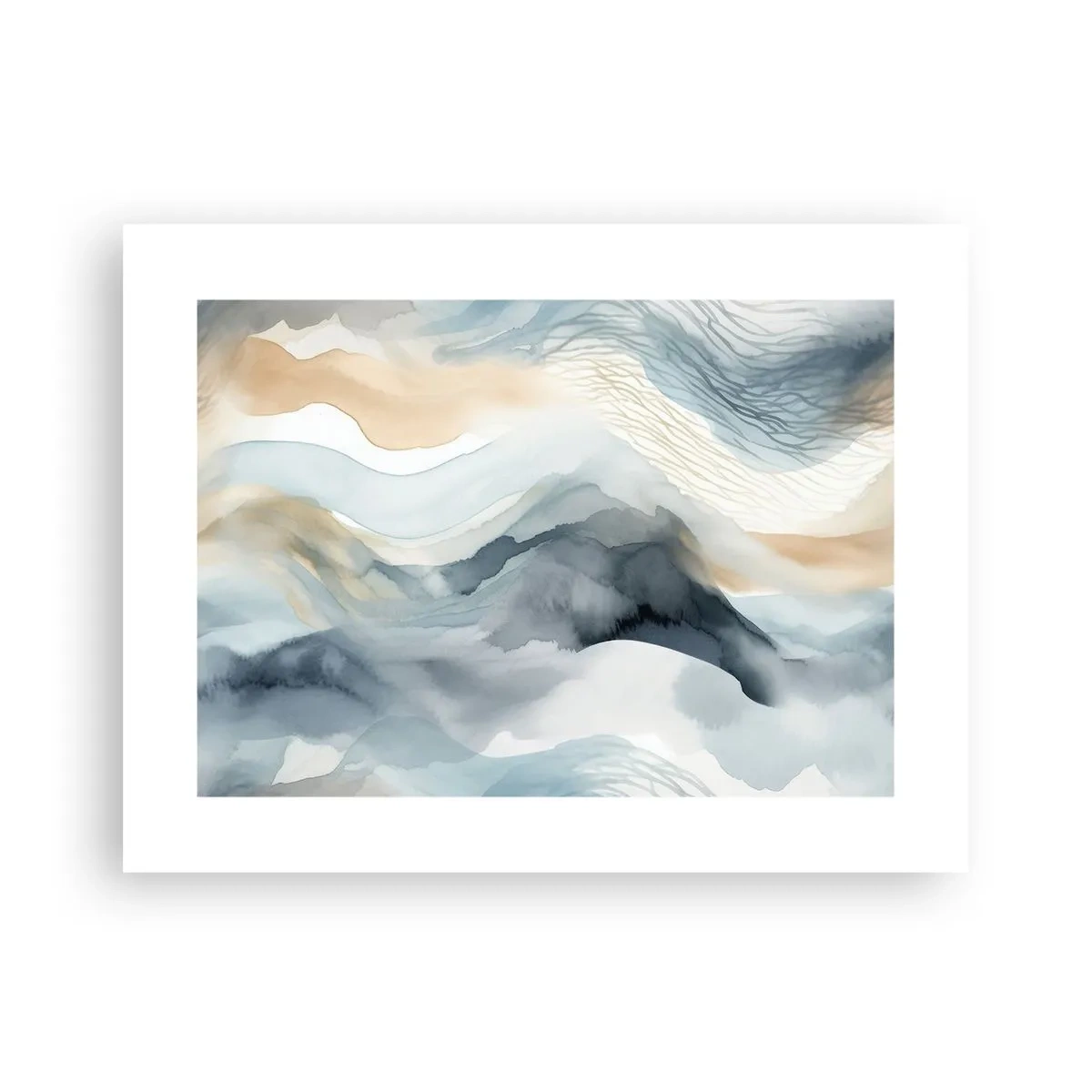 Affisch - Snöig och dimmig abstraktion - 40x30 cm