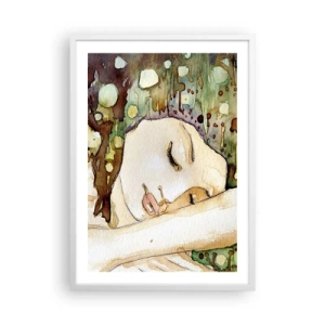 Affisch i vit ram - Smaragd-viol dröm - 50x70 cm