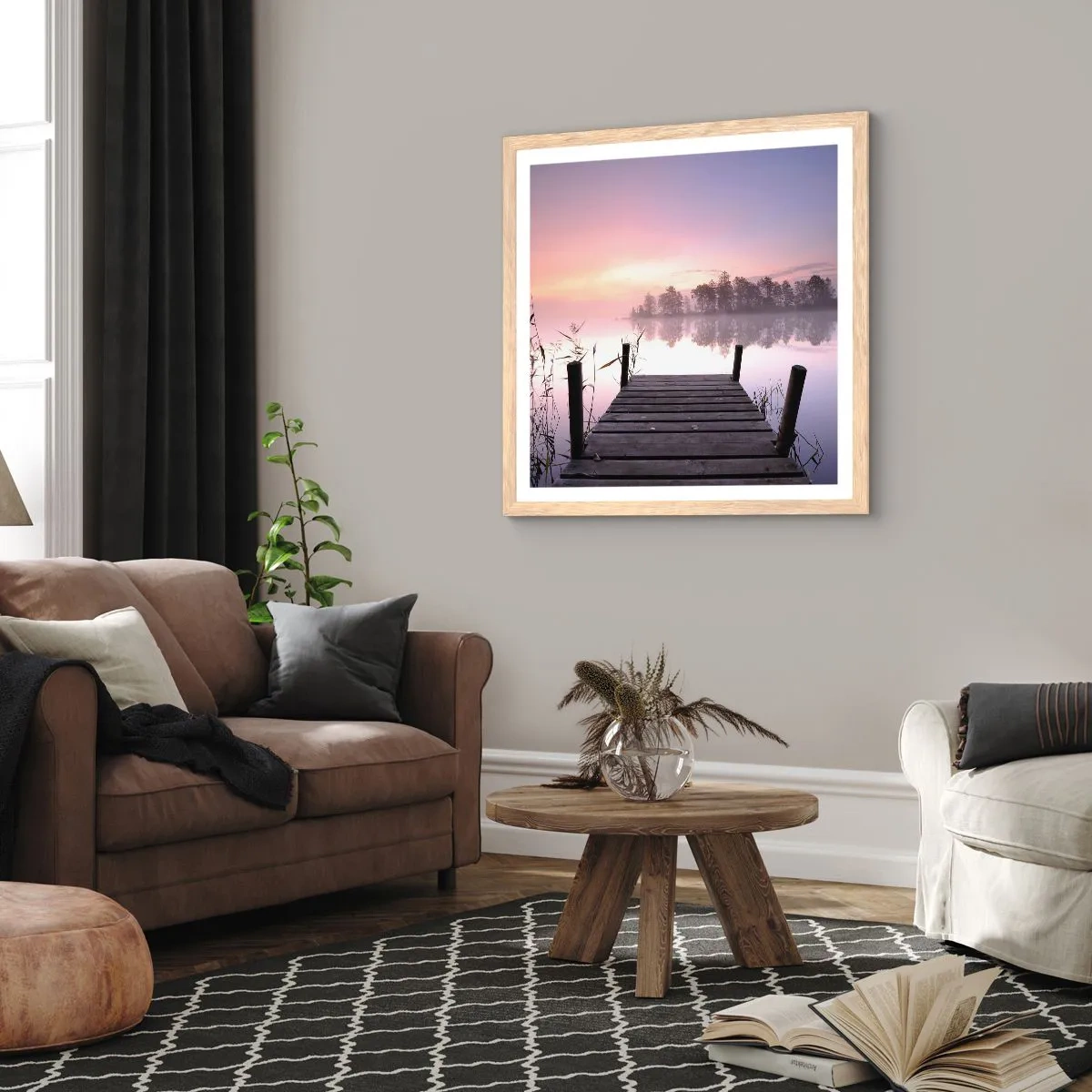 Affisch i ram av ljusek - Ur liljedimman... - 60x60 cm