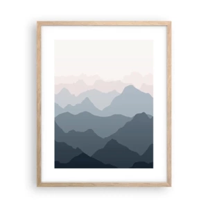 Affisch i ram av ljusek - Fjällens vågor - 40x50 cm