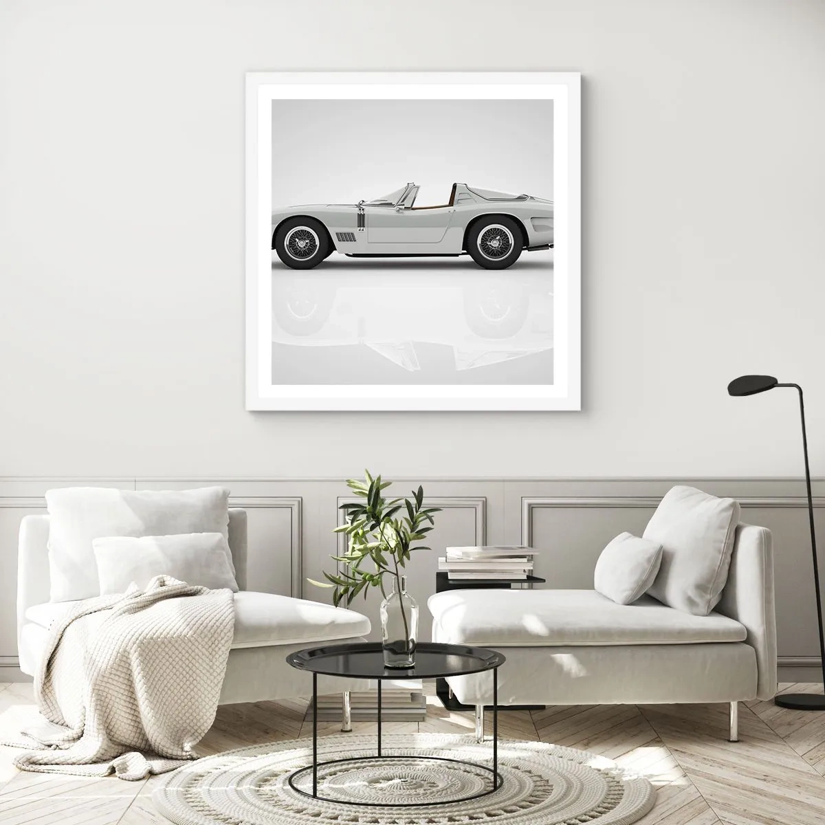 Affisch i vit ram - Ett löfte om lek - 60x60 cm