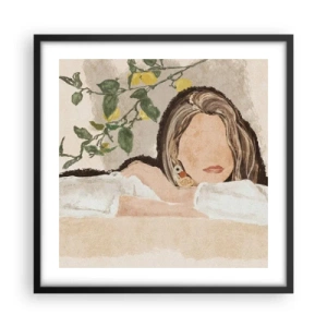 Affisch i svart ram - Sydlig skönhet - 50x50 cm