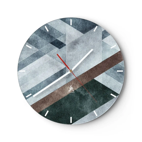 Väggklocka - Klocka på glas - Sofistikerad elegans i geometri - 40x40 cm