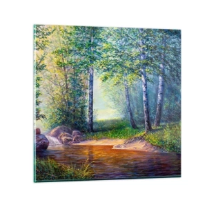 Glastavla - Bild på glas - Idyllisk vy - 70x70 cm