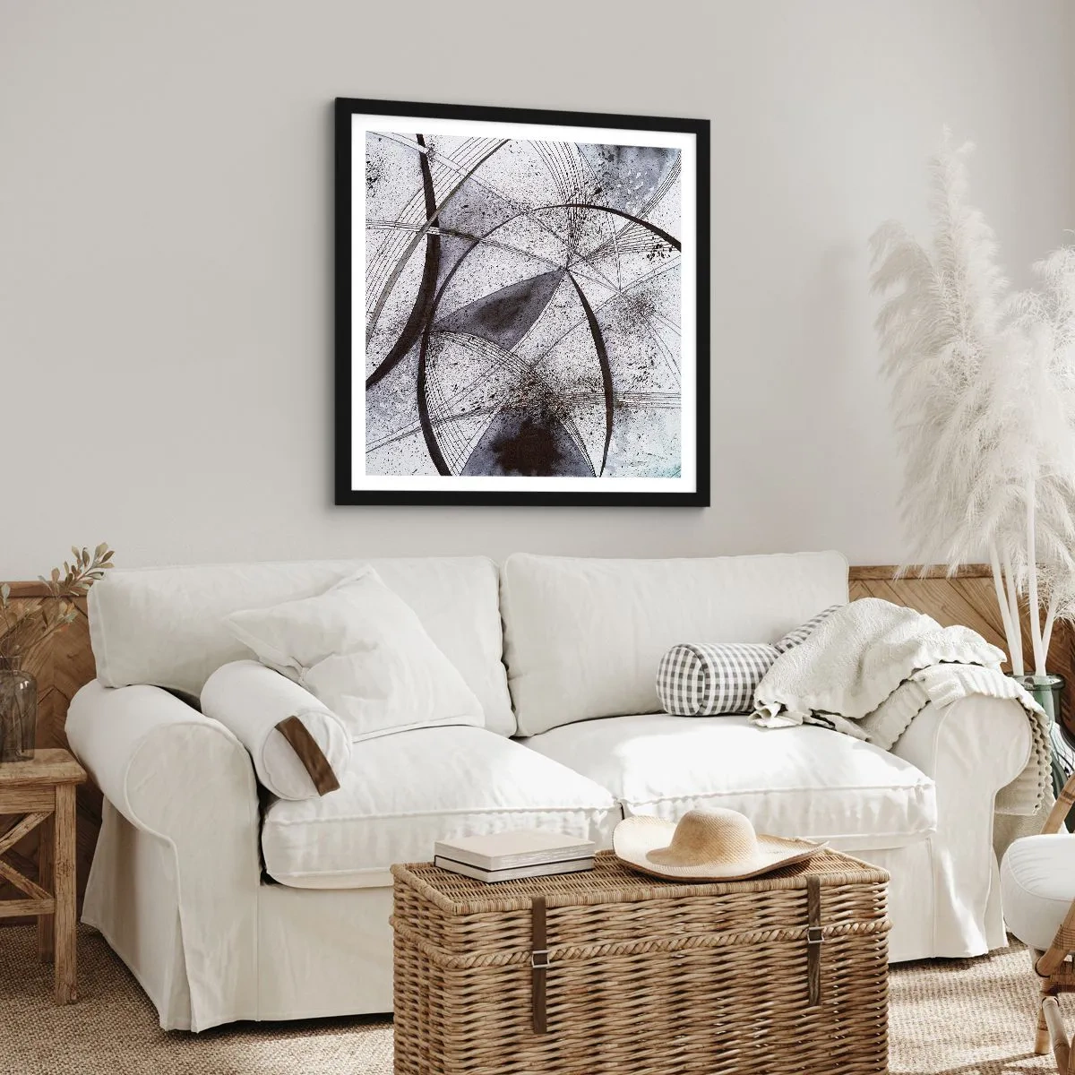 Affisch i svart ram - Futuristisk fantasi - 60x60 cm