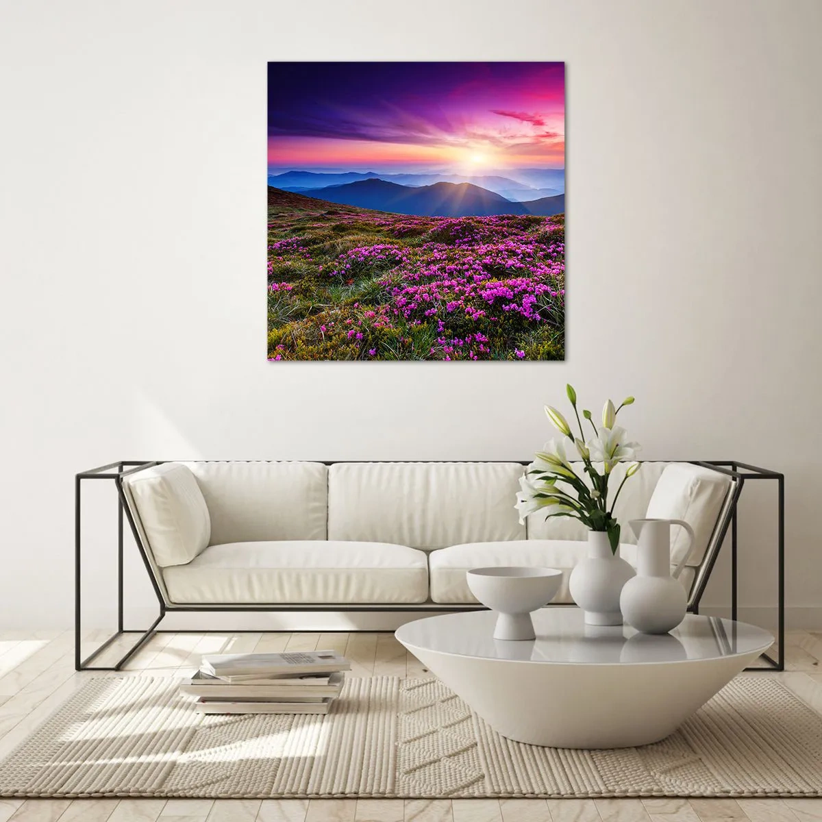 Glastavla - Bild på glas - Doftande örter - 50x50 cm