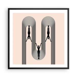 Affisch i svart ram - Upp och ner - 60x60 cm