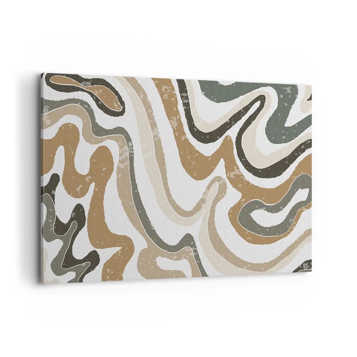 Canvastavla - Bild på duk - Meandrar av jordnära färger - 120x80 cm