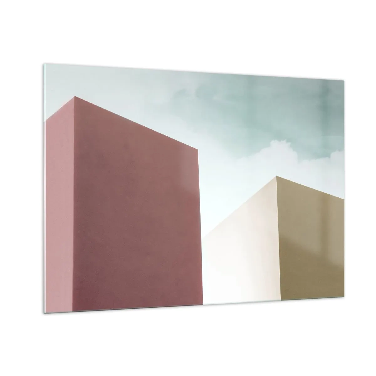 Glastavla - Bild på glas - Geometri av en solig sommar - 100x70 cm