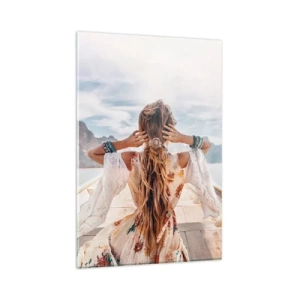 Glastavla - Bild på glas - På väg mot lycka - 80x120 cm