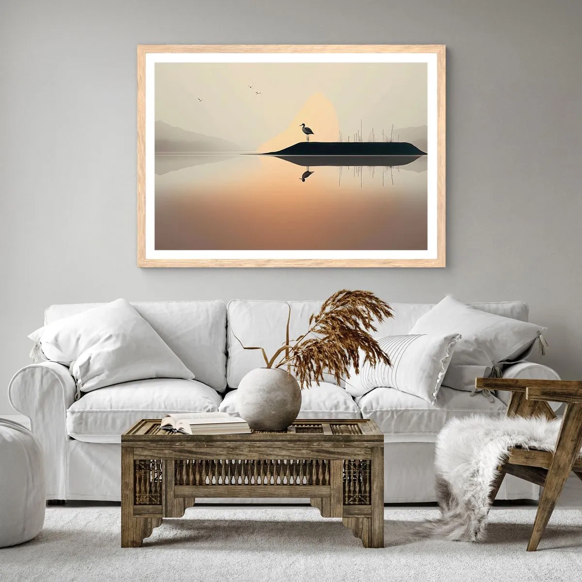 Affisch i ram av ljusek - Herre på sjön - 100x70 cm
