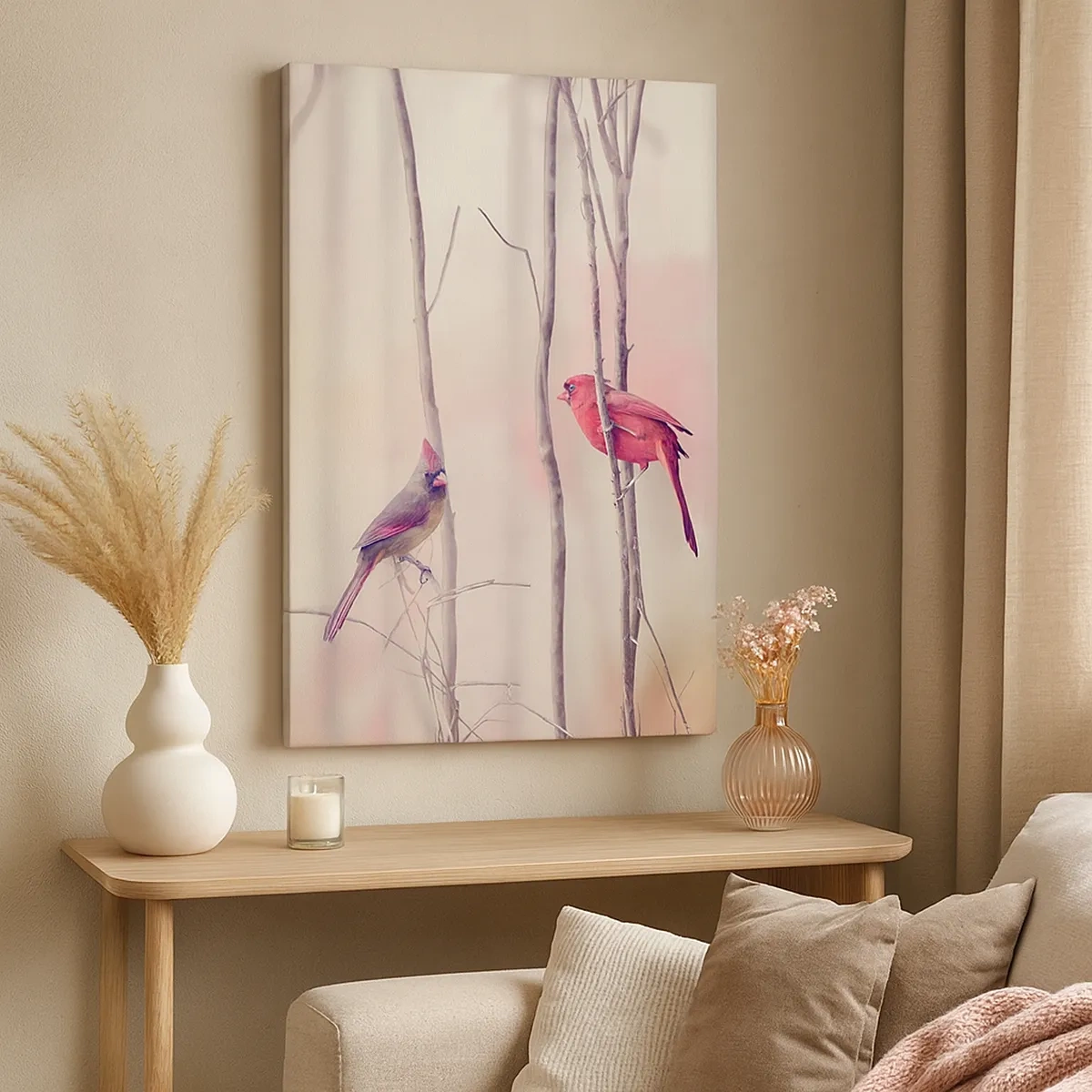 Canvastavla - Bild på duk - Rosa skogens saga - 50x70 cm