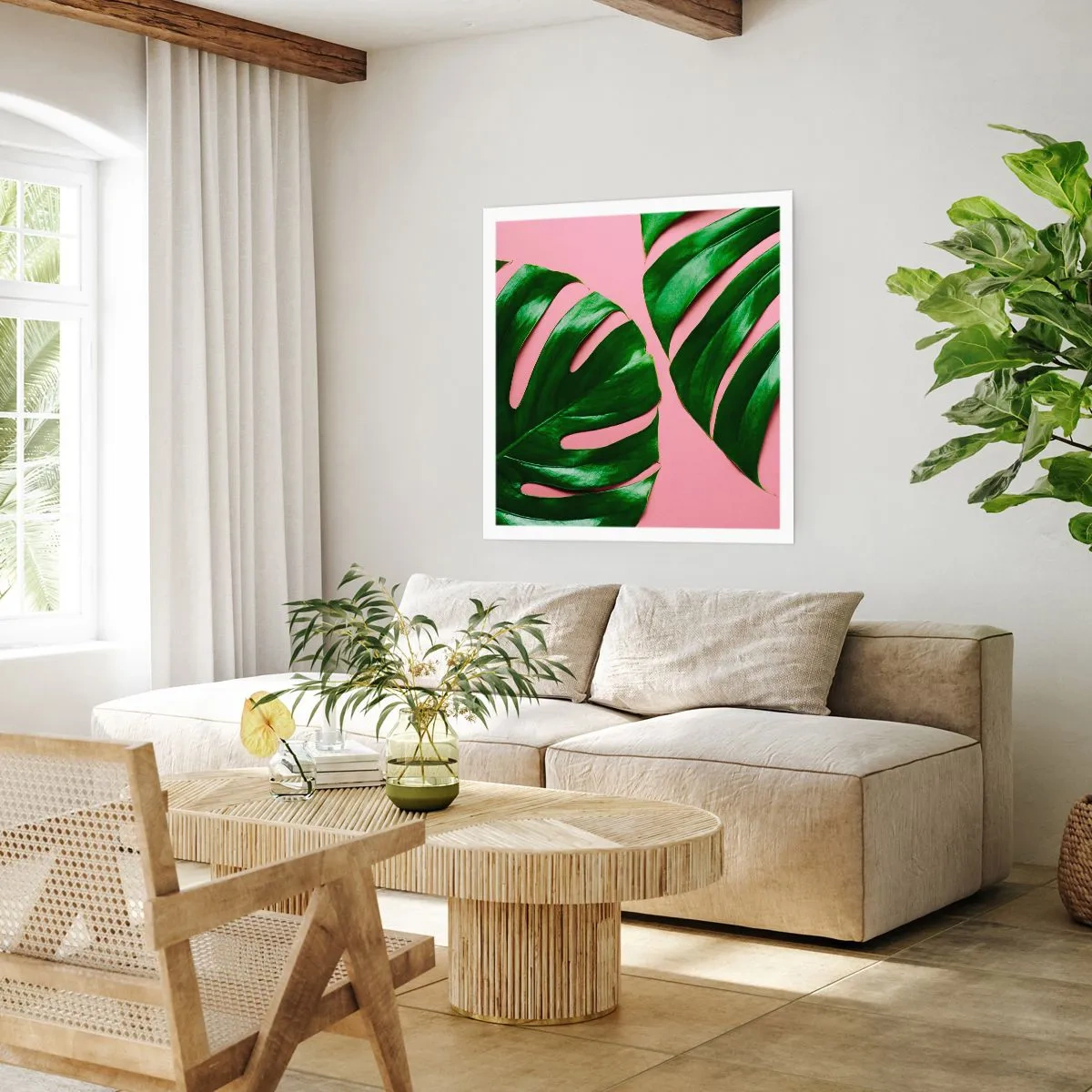 Affisch - Grön rendez-vous - 60x60 cm