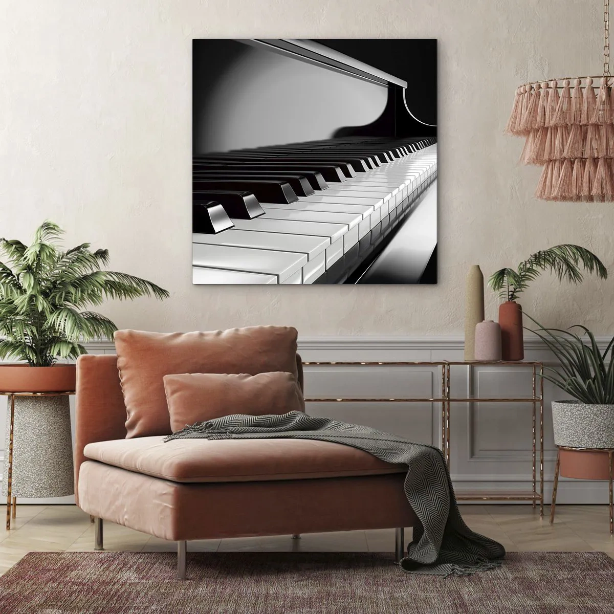 Canvastavla - Bild på duk - Harmoni av former och färger - 40x40 cm