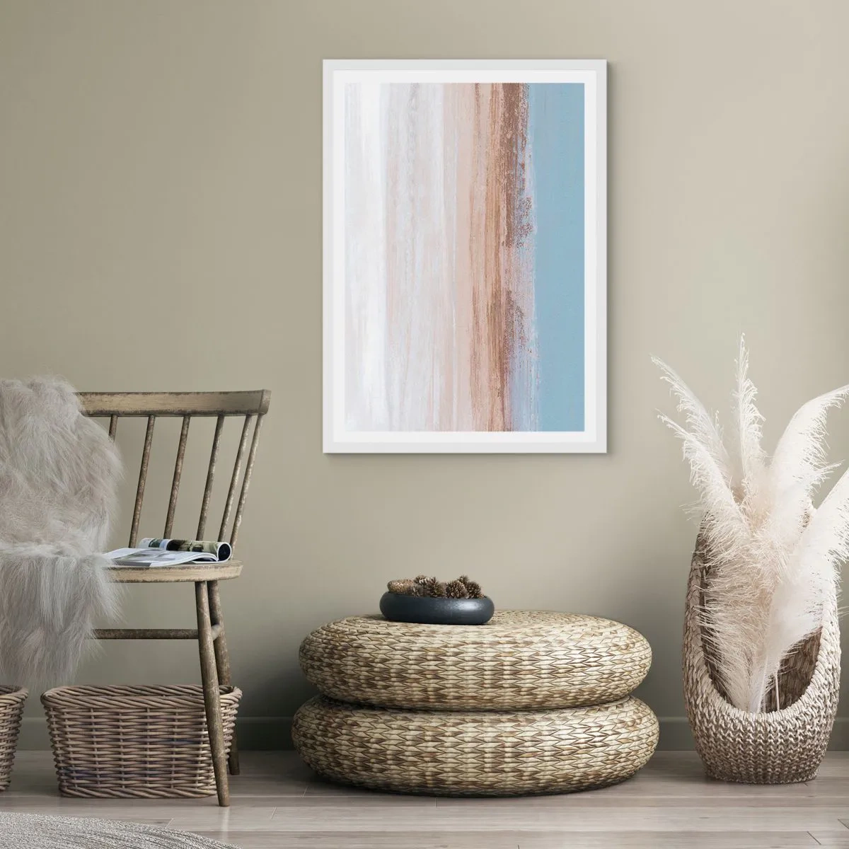 Affisch i vit ram - Tvetydigt landskap - 70x100 cm