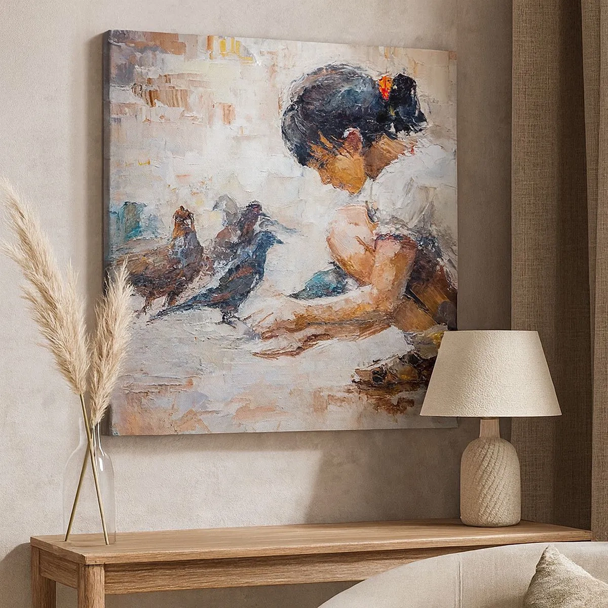 Canvastavla - Bild på duk - Minst och gulligast - 30x30 cm