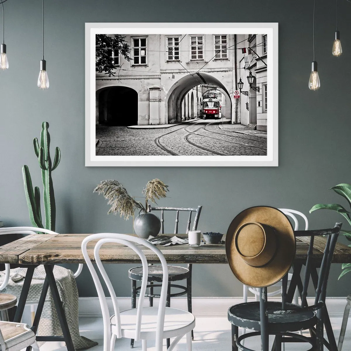 Affisch i vit ram - Genom stadens labyrint - 40x30 cm