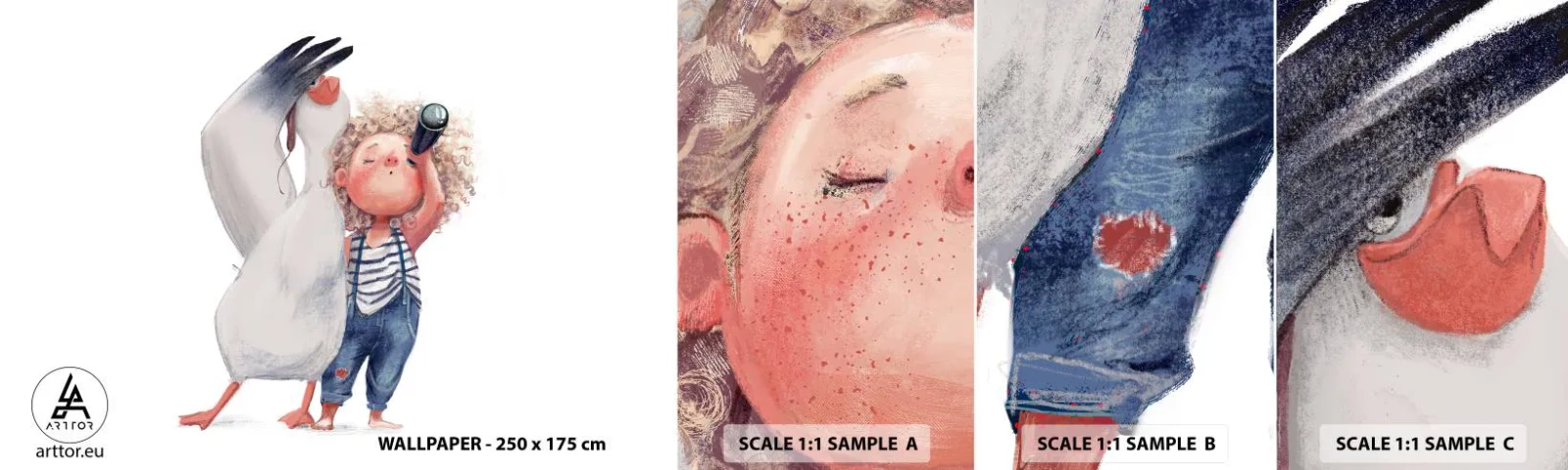 Fototapet Prov Standard Eco - Stora resans plan - För barn, Vänskap, Flicka - 100x30 cm