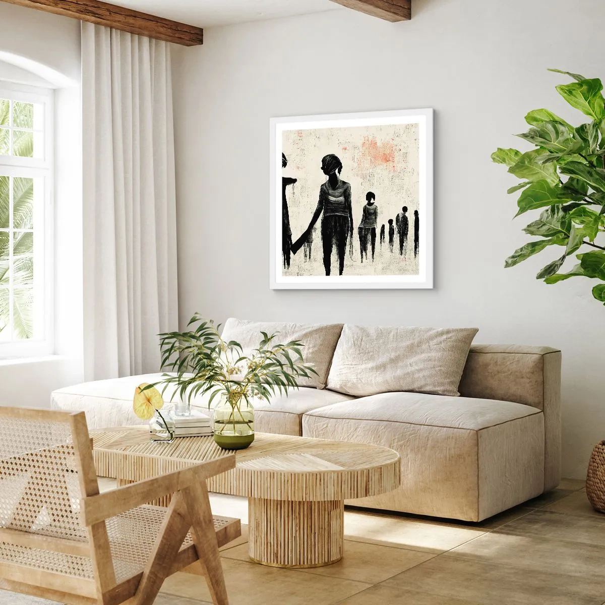 Affisch i vit ram - Mot ensamhet - 50x50 cm