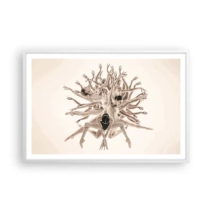 Affisch i vit ram - Blommar i dansen - 91x61 cm