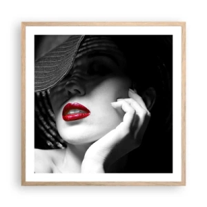 Affisch i ram av ljusek - En studie i scharlakansröd - 60x60 cm