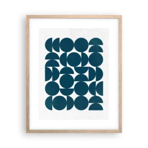 Affisch i ram av ljusek - Cirklar och halvcirklar - 40x50 cm