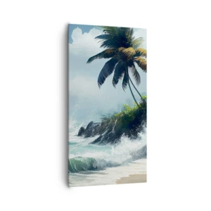 Canvastavla - Bild på duk - På en tropisk strand - 65x120 cm