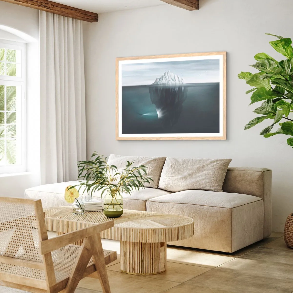 Affisch i ram av ljusek - Undervattensmysterium - 70x50 cm
