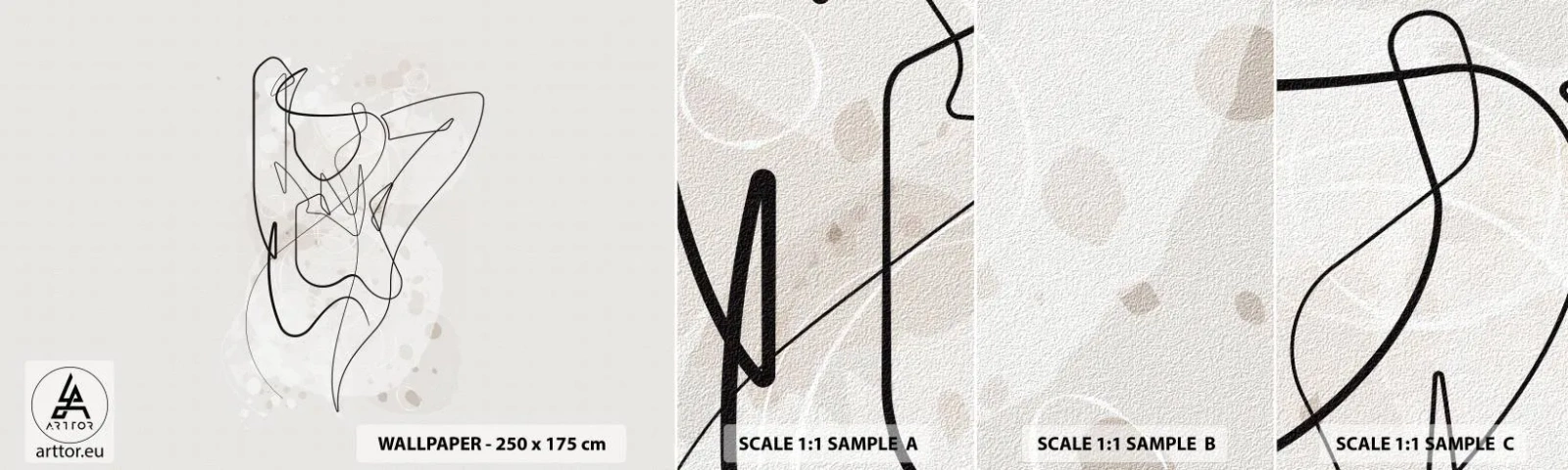 Provbit av självhäftande fototapet Deluxe Sticker - Konsten att förföra - Kvinna, Grafik, Bit - 100x30 cm