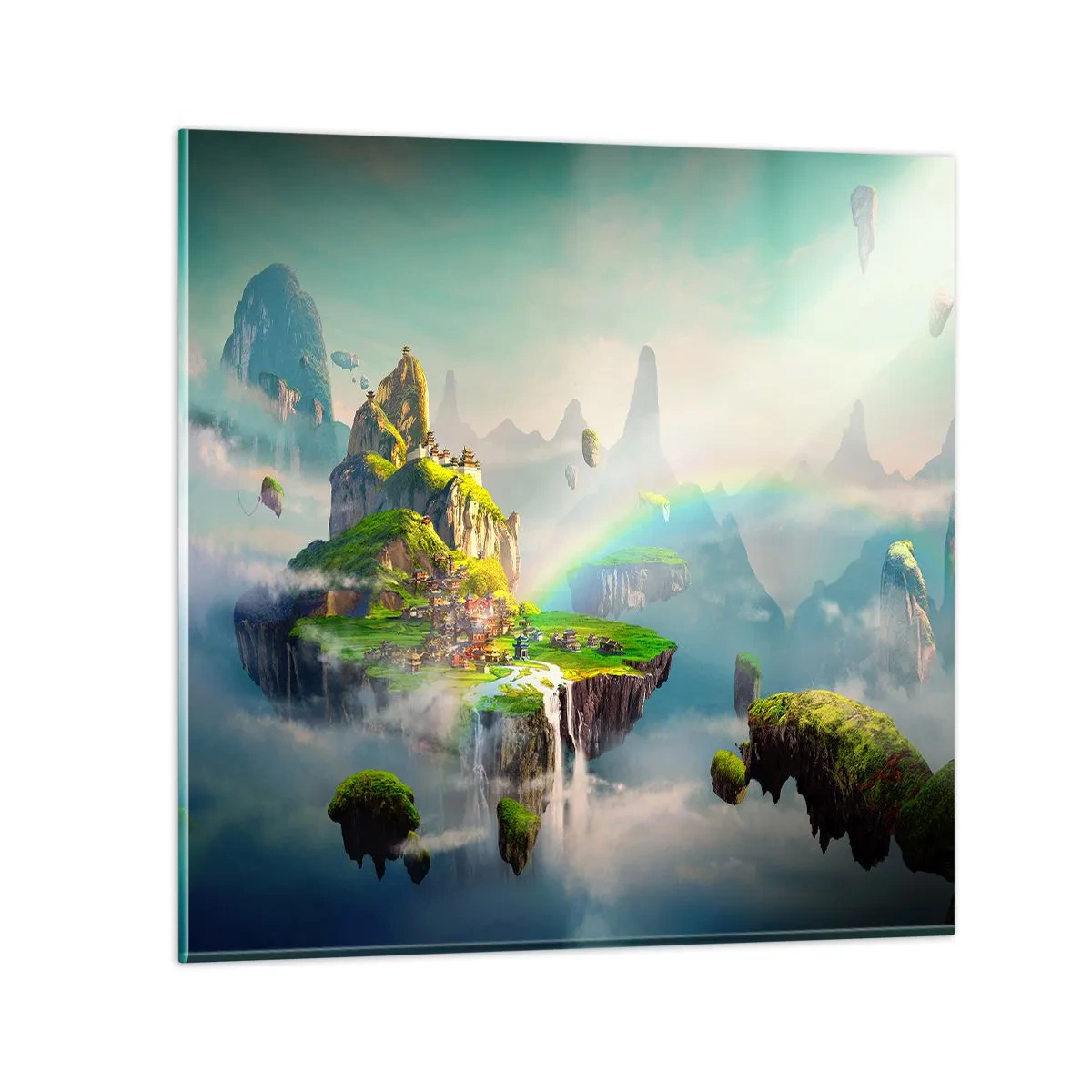 Glastavla - Bild på glas - Mellanhimmel - 40x40 cm