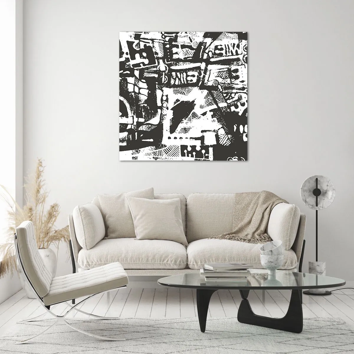 Glastavla - Bild på glas - Ordning eller kaos? - 30x30 cm