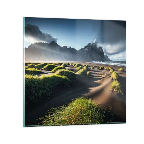 Glastavla - Bild på glas - Elementens harmoni - 70x70 cm