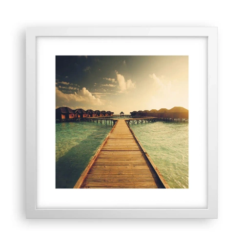 Affisch i vit ram - Varm inbjudan - 30x30 cm