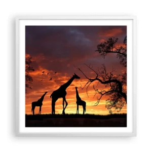 Affisch i vit ram - Liten middag med de närmaste - 60x60 cm