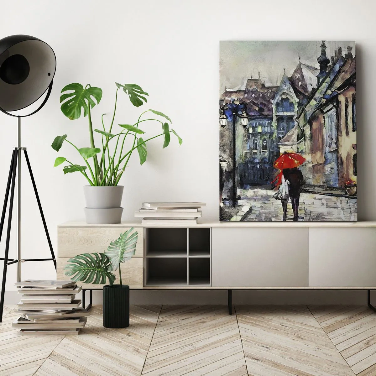 Canvastavla - Bild på duk - Regn för två - 50x70 cm