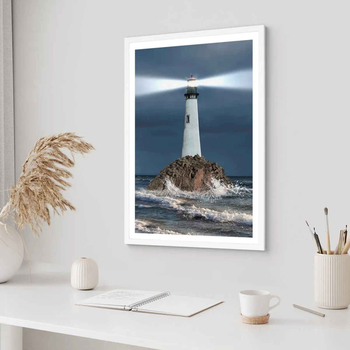 Affisch i vit ram - Här...här...här! - 30x40 cm