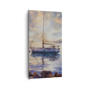 Canvastavla - Bild på duk - Kväll i viken - 65x120 cm
