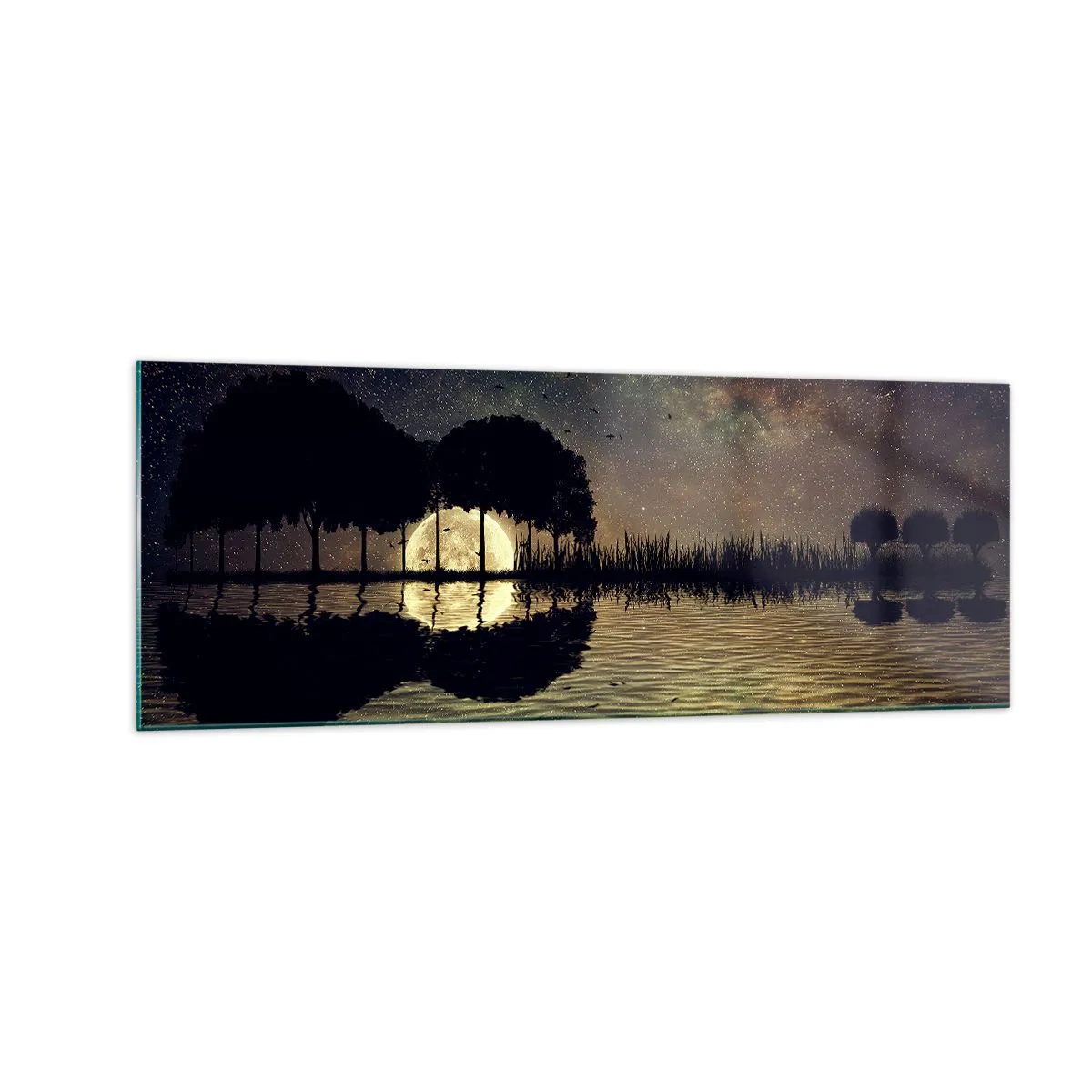 Glastavla - Bild på glas - En natt i världens ände - 140x50 cm