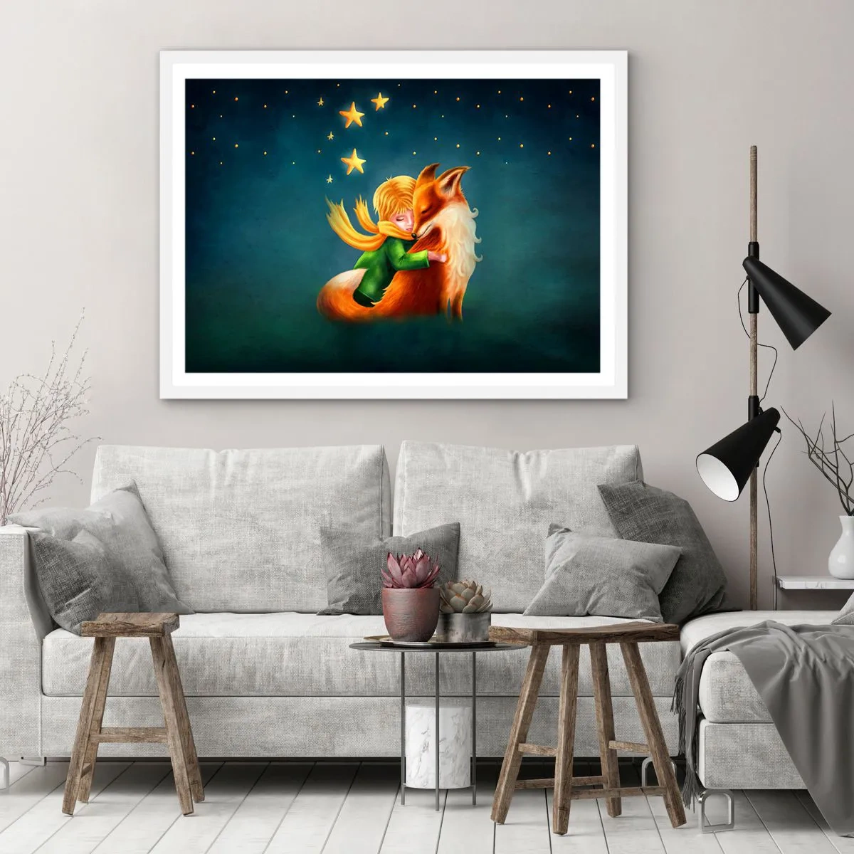 Affisch i vit ram - Lilla prinsen - 40x30 cm