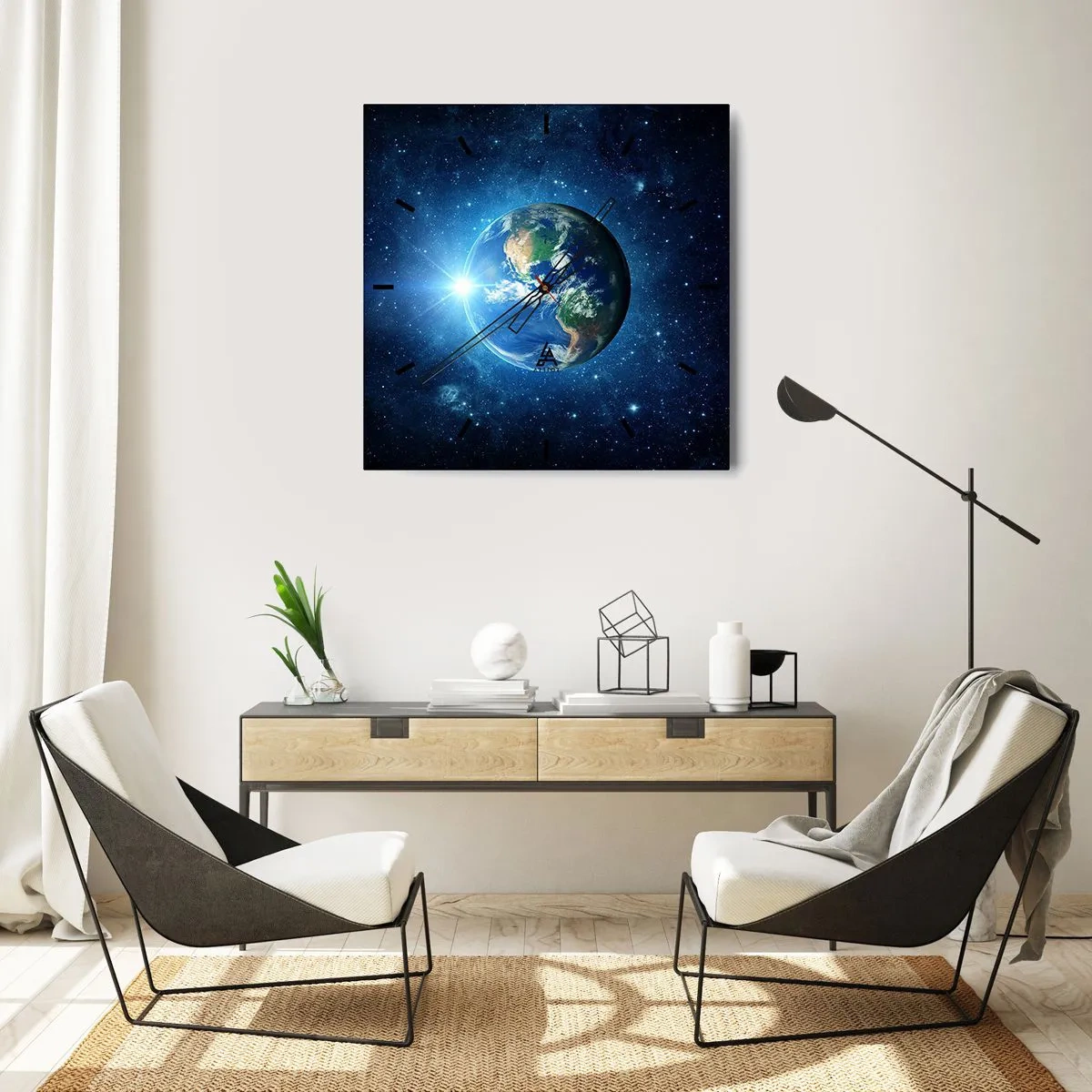 Väggklocka - Klocka på glas - Vi är i himlen - 30x30 cm